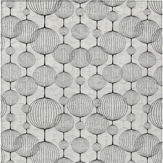 Graphite Gray And Silver Geometric Washable Indoor Outdoor Area Rug Photo 5