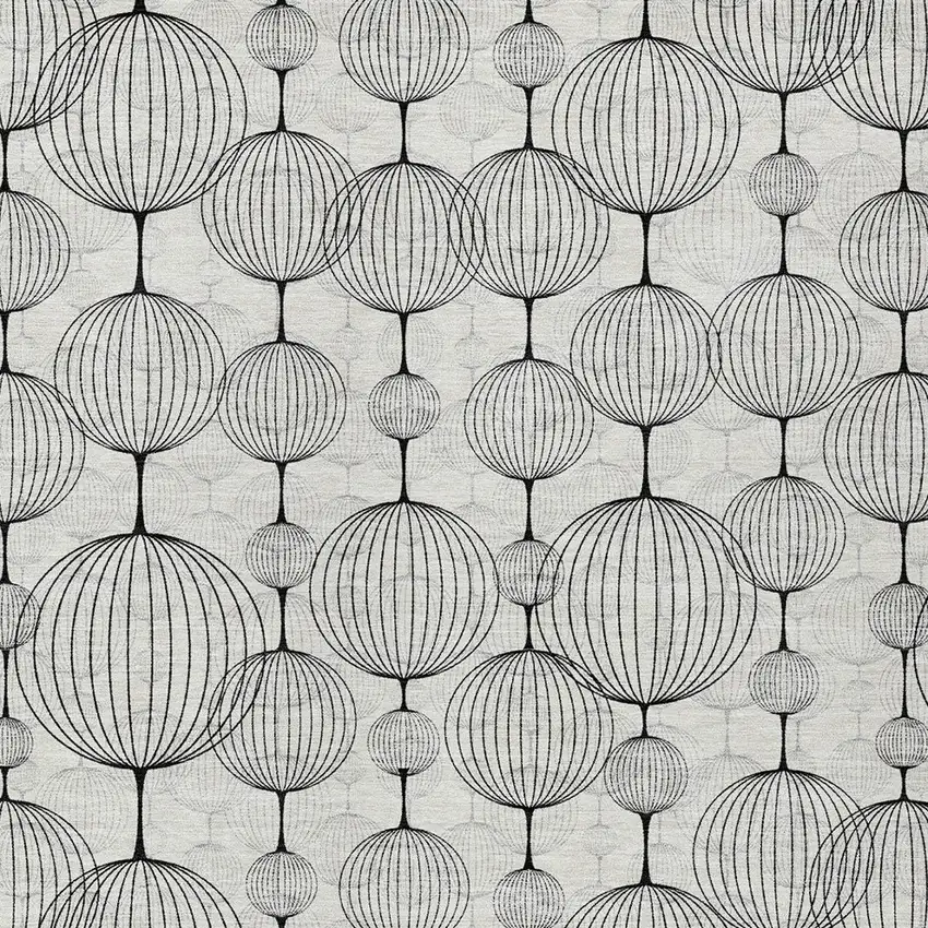 Graphite Gray And Silver Geometric Washable Indoor Outdoor Area Rug Photo 4