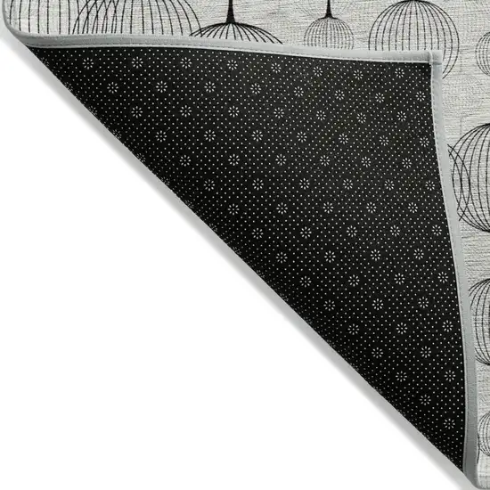 Graphite Gray And Silver Geometric Washable Indoor Outdoor Area Rug Photo 2