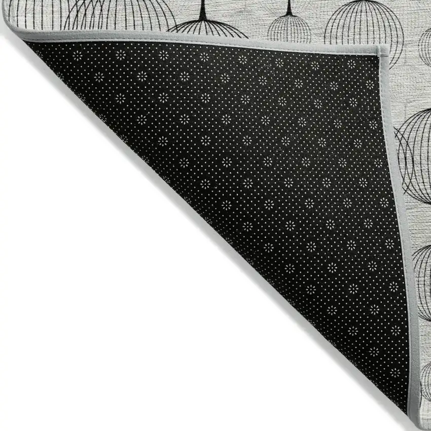 Graphite Gray And Silver Geometric Washable Indoor Outdoor Area Rug Photo 2