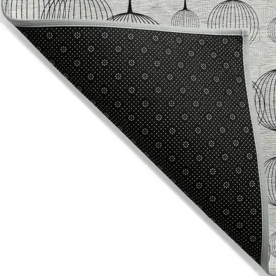Graphite Gray And Silver Geometric Washable Indoor Outdoor Area Rug Photo 2