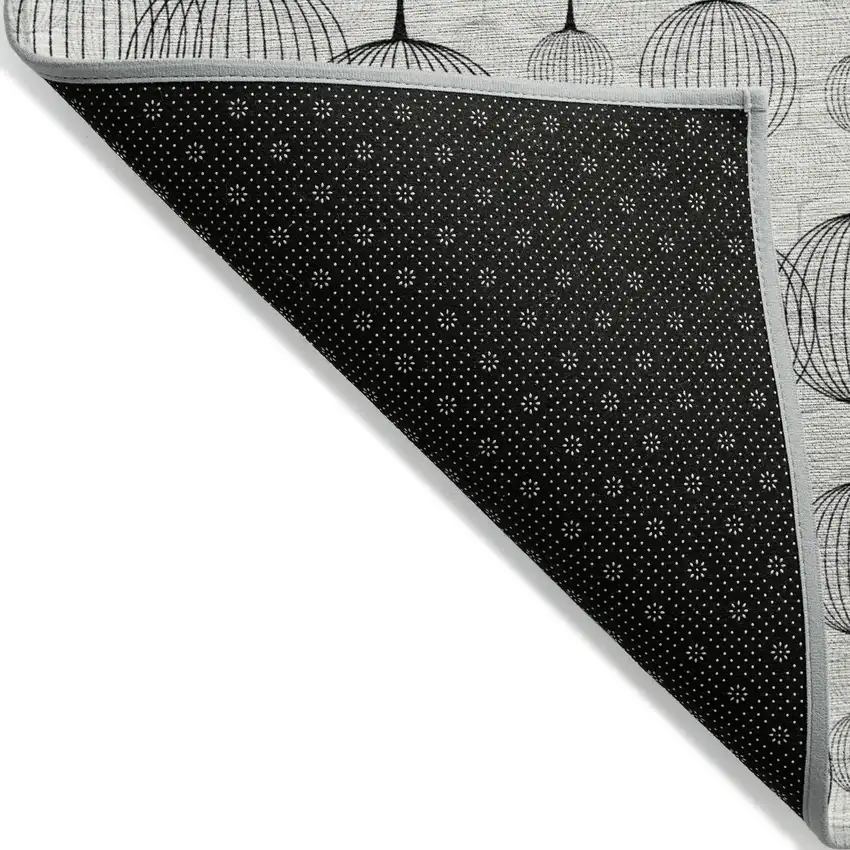 Graphite Gray And Silver Geometric Washable Indoor Outdoor Area Rug Photo 2
