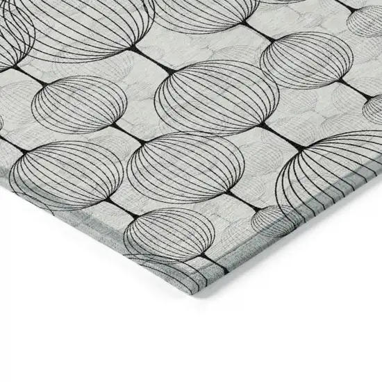 Graphite Gray And Silver Geometric Washable Indoor Outdoor Area Rug Photo 3