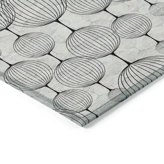 Graphite Gray And Silver Geometric Washable Indoor Outdoor Area Rug Photo 3