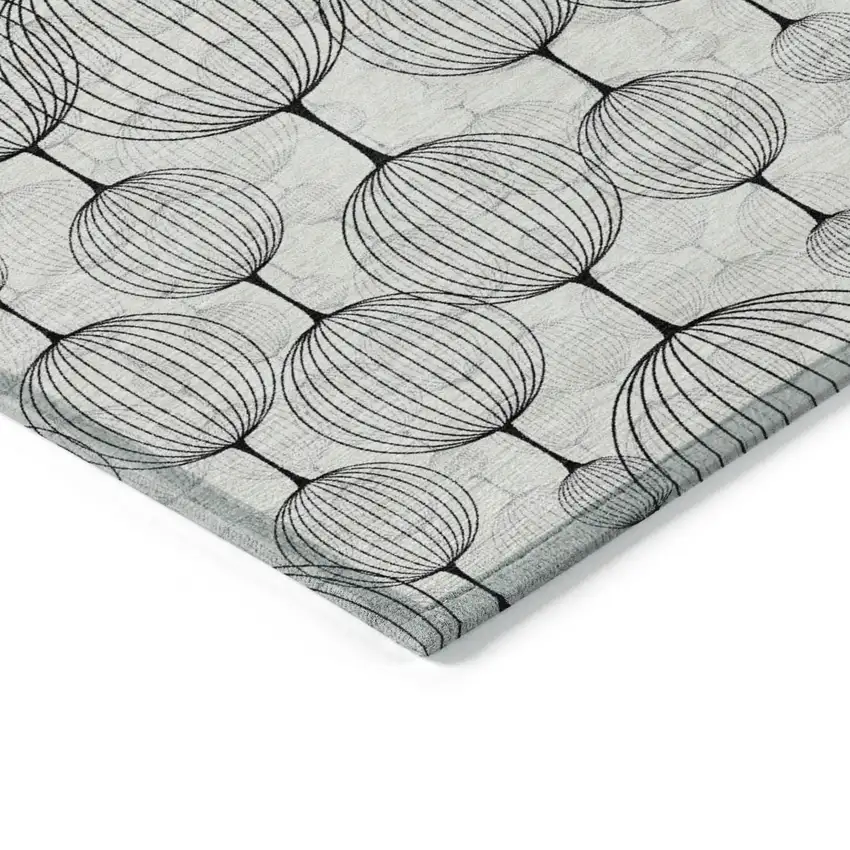 Graphite Gray And Silver Geometric Washable Indoor Outdoor Area Rug Photo 3