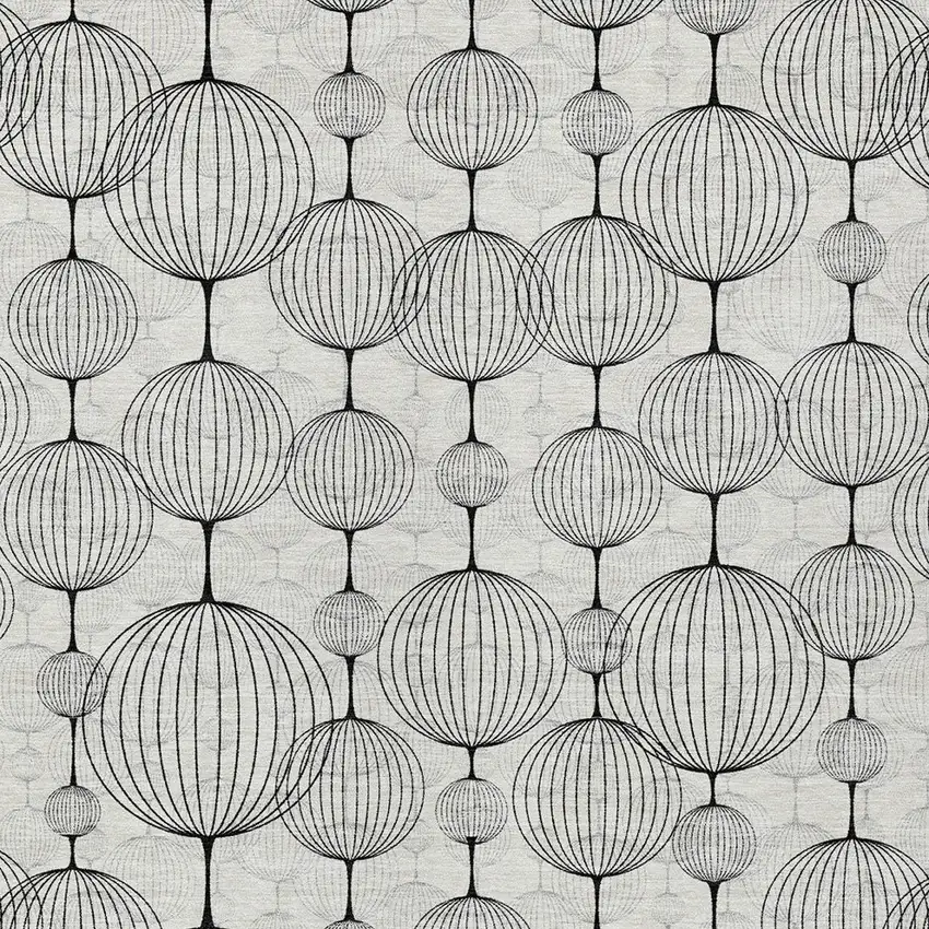 Graphite Gray And Silver Geometric Washable Indoor Outdoor Area Rug Photo 4