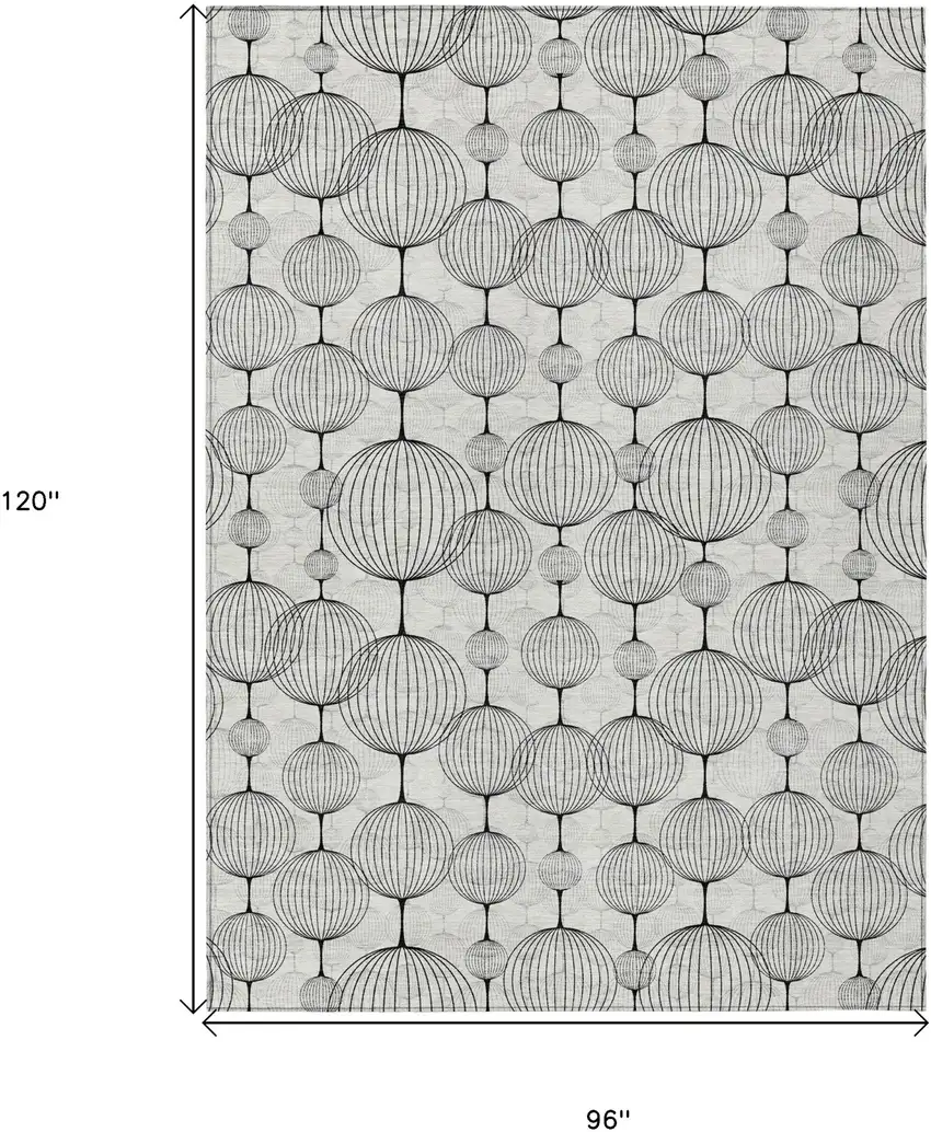 Graphite Gray And Silver Geometric Washable Indoor Outdoor Area Rug Photo 7