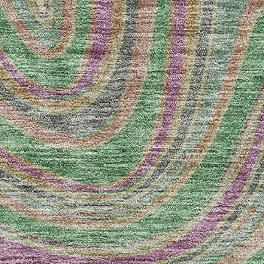 Graphite Green And Purple Marble Washable Area Rug With UV Protection Photo 3