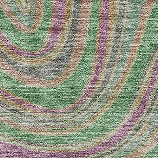 Graphite Green And Purple Marble Washable Area Rug With UV Protection Photo 3