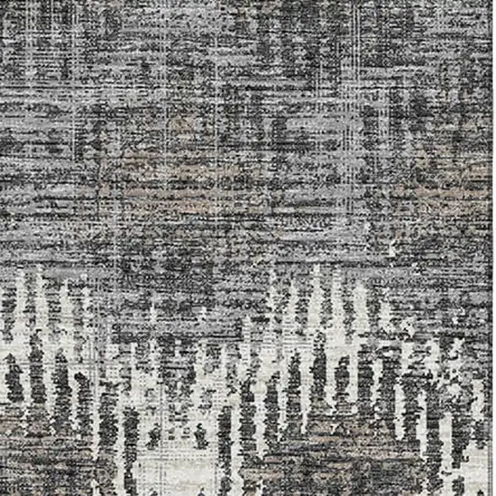 Graphite Ivory And Beige Abstract Washable Area Rug With UV Protection Photo 4