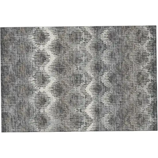 Graphite Ivory And Beige Abstract Distressed Washable Area Rug With UV Protection Photo 2