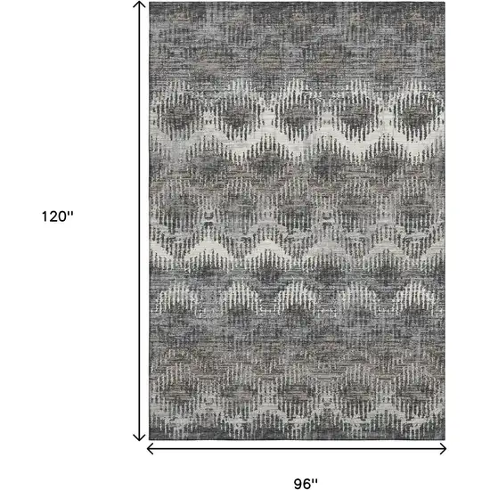 Graphite Ivory And Beige Abstract Washable Area Rug With UV Protection Photo 3
