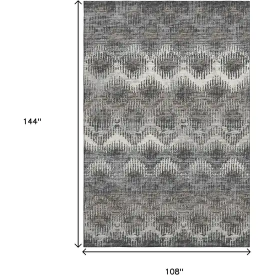 Graphite Ivory And Beige Abstract Washable Area Rug With UV Protection Photo 3