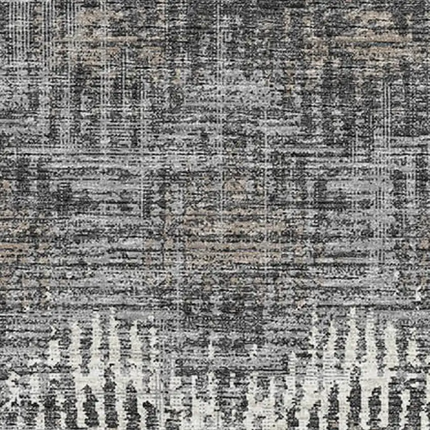 Graphite Ivory And Beige Abstract Washable Area Rug With UV Protection Photo 4