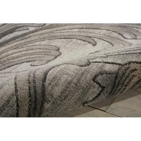 Graphite and Black Floral Vines Area Rug Photo 6