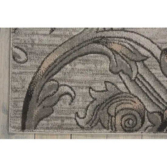 Graphite and Black Floral Vines Area Rug Photo 5