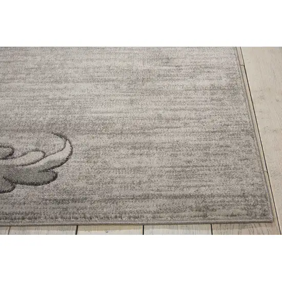 Graphite and Black Floral Vines Non Skid Area Rug Photo 4