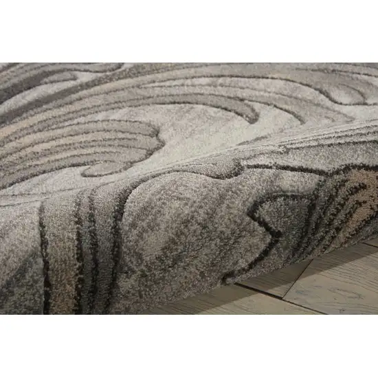 Graphite and Black Floral Vines Non Skid Area Rug Photo 6