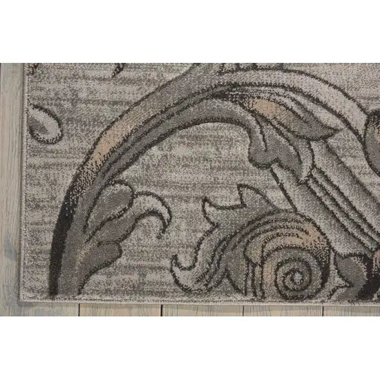 Graphite and Black Floral Vines Non Skid Area Rug Photo 5