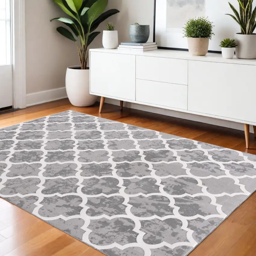 Gray Abstract Area Rug Photo 1