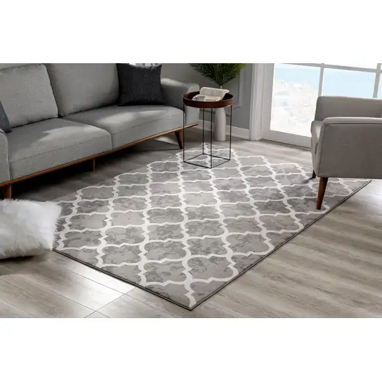 Gray Abstract Area Rug Photo 9