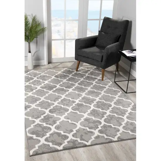 Gray Abstract Area Rug Photo 8