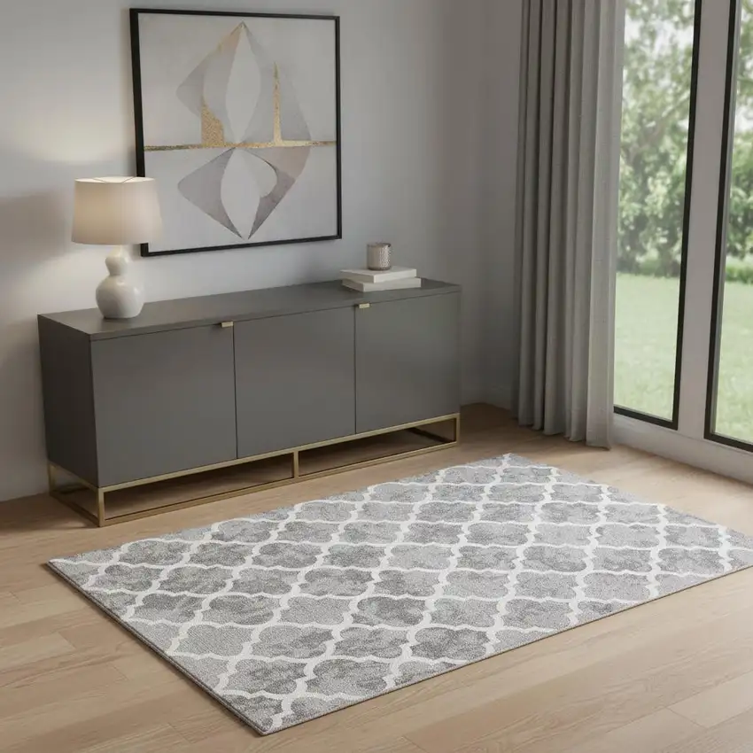 Gray Abstract Area Rug Photo 1