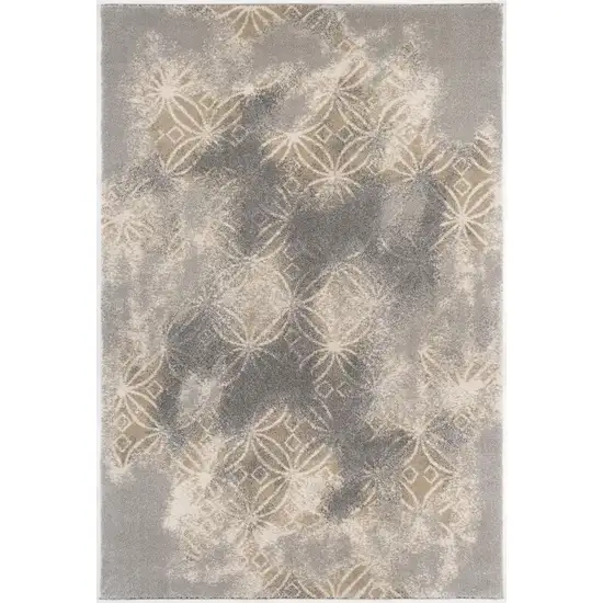 Gray Abstract Area Rug Photo 4
