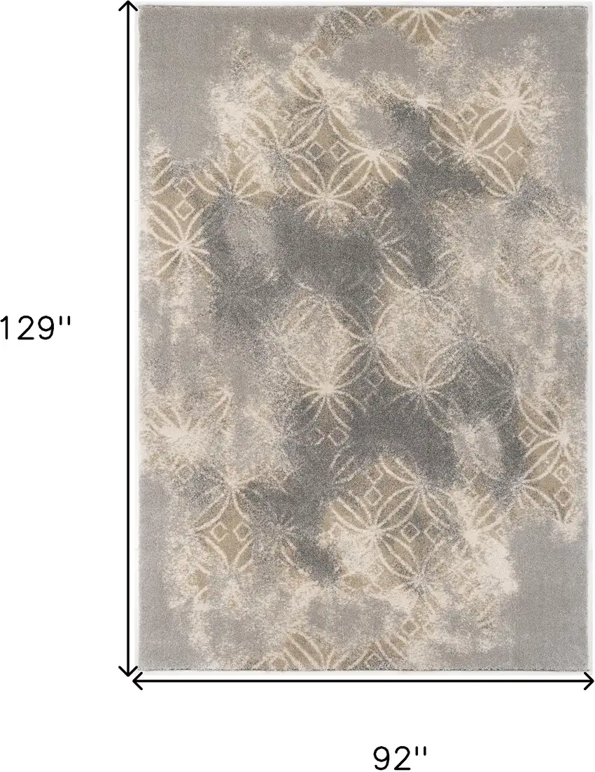 Gray Abstract Area Rug Photo 3