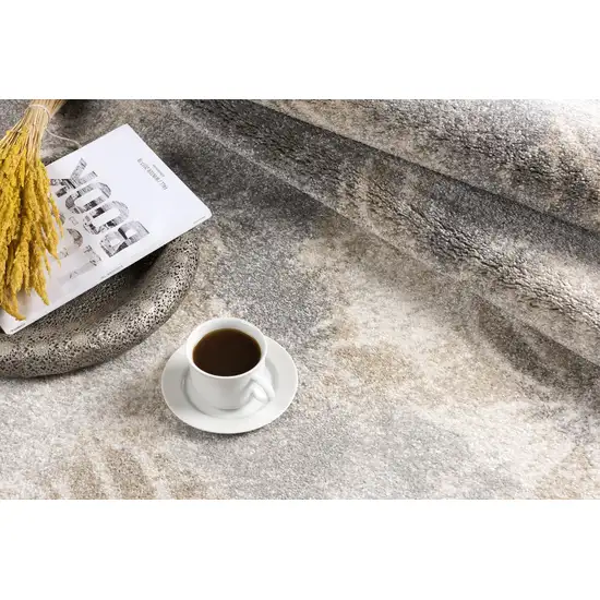 Gray Abstract Area Rug Photo 8