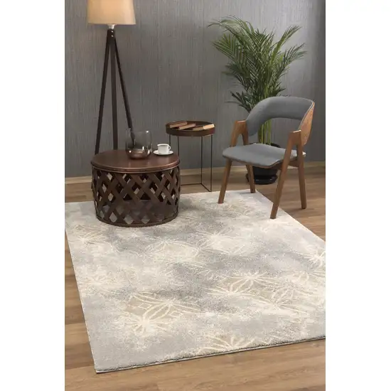 Gray Abstract Area Rug Photo 9