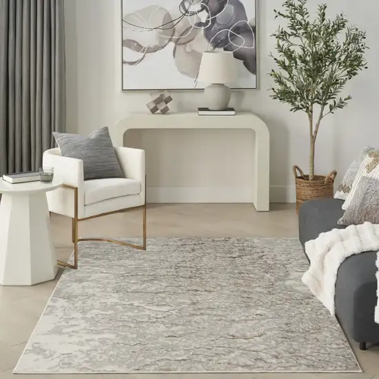 Gray Abstract Area Rug Photo 6