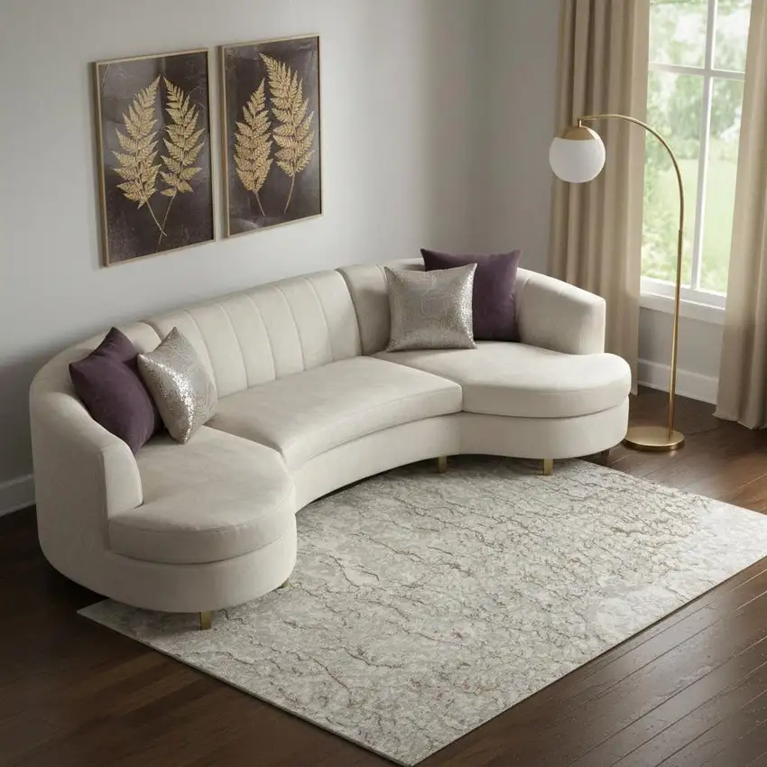 Gray Abstract Area Rug Photo 1