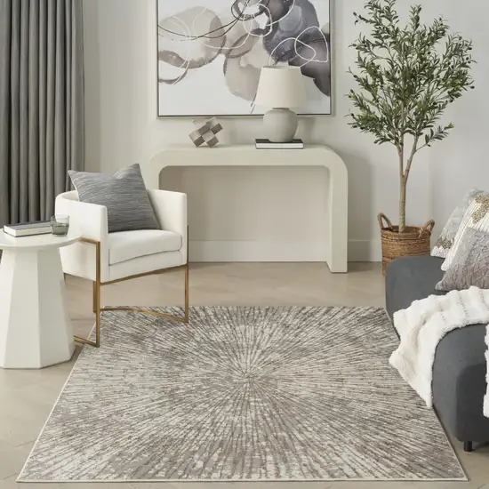 Gray Abstract Area Rug Photo 7