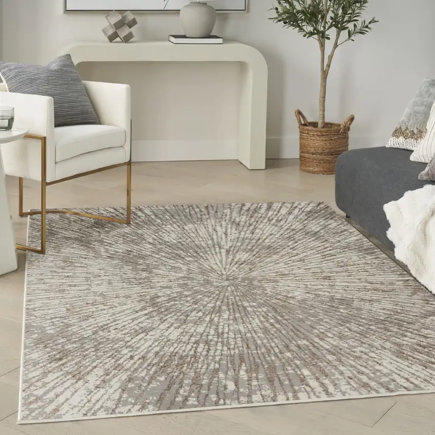 Gray Abstract Area Rug Photo 5