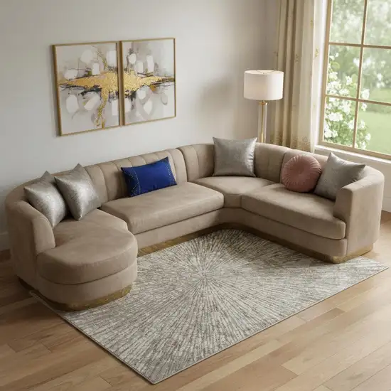 Gray Abstract Area Rug Photo 1