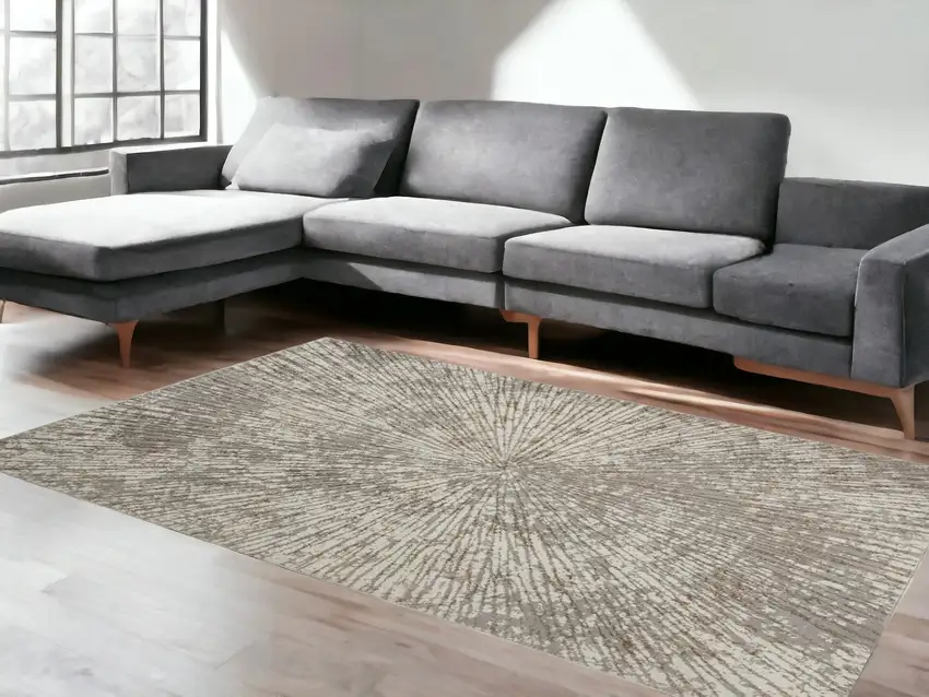 Gray Abstract Area Rug Photo 1