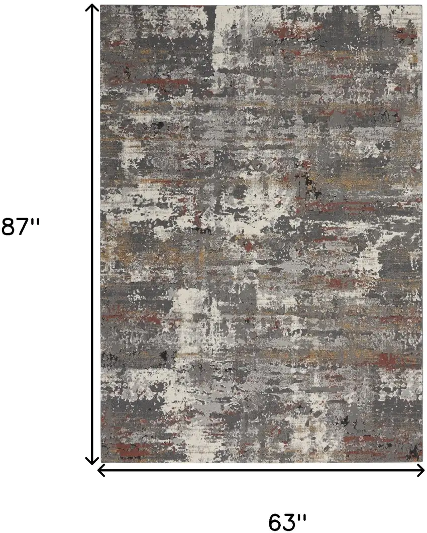 Gray Abstract Area Rug Photo 3