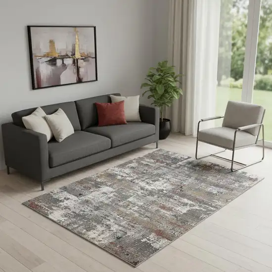 Gray Abstract Area Rug Photo 1