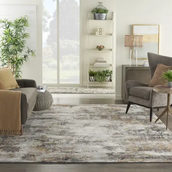 Gray Abstract Area Rug Photo 4