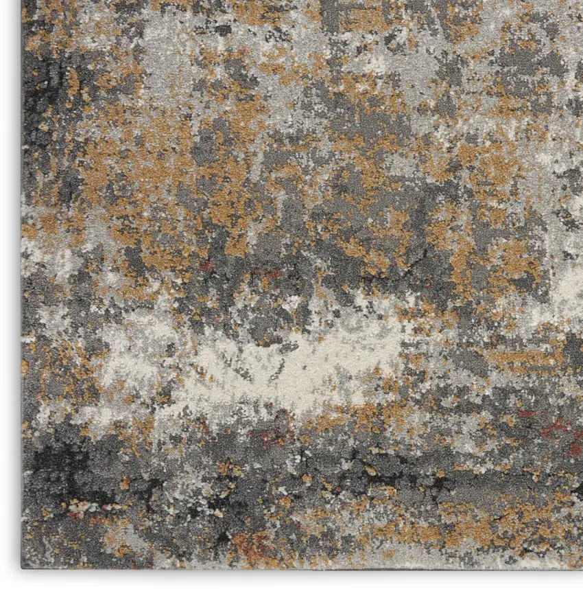 Gray Abstract Area Rug Photo 9