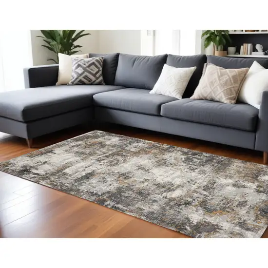 Gray Abstract Area Rug Photo 1