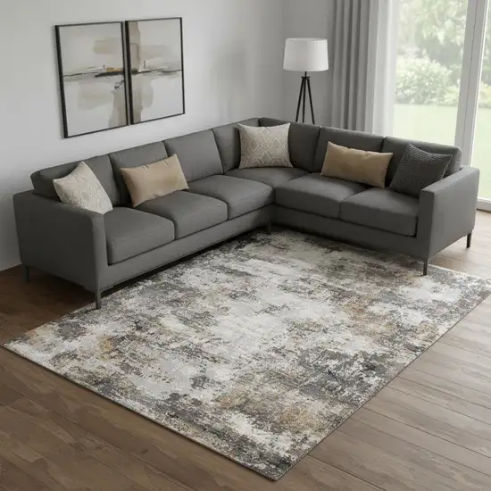 Gray Abstract Area Rug Photo 1