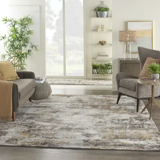 Gray Abstract Area Rug Photo 5