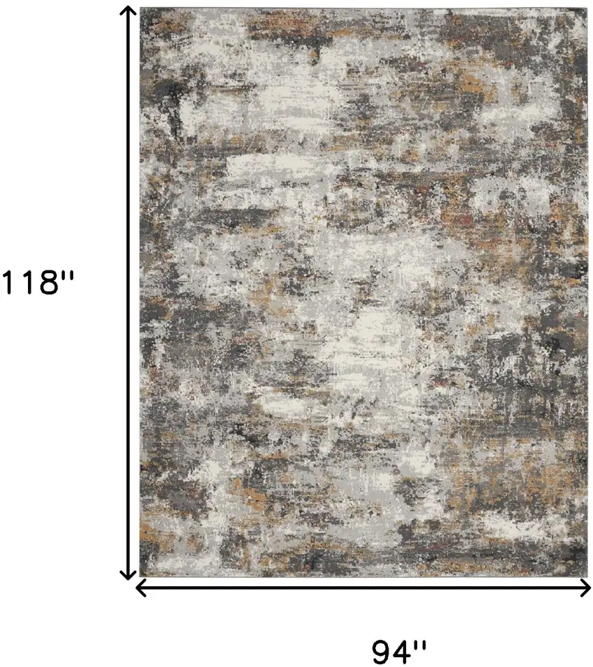 Gray Abstract Area Rug Photo 3