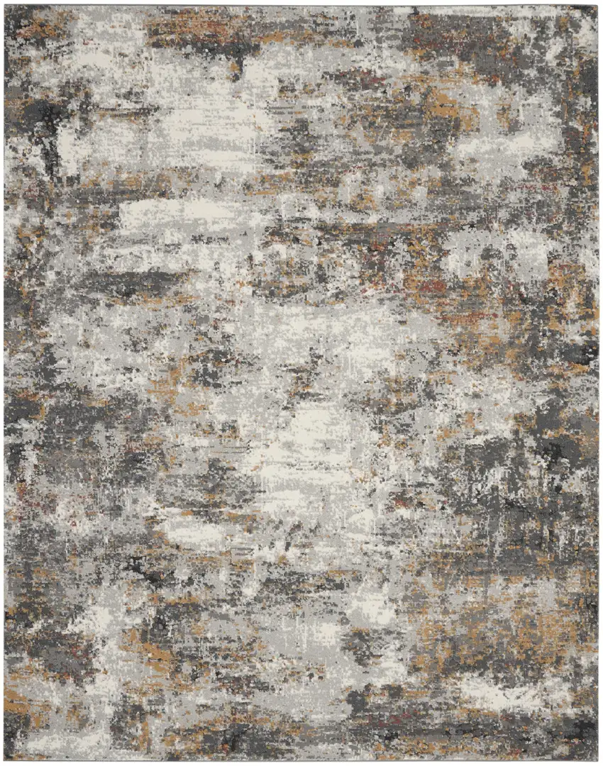 Gray Abstract Area Rug Photo 2