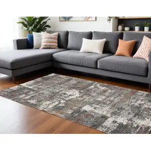 Photo of Gray Abstract Area Rug