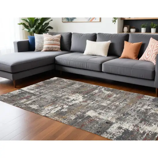 Gray Abstract Area Rug Photo 1