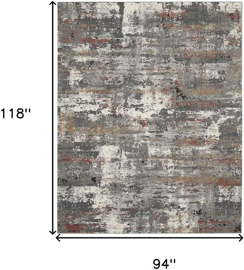 Gray Abstract Area Rug Photo 3