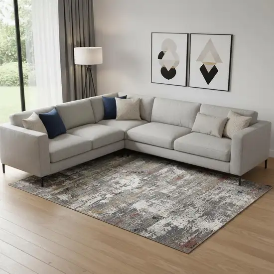 Gray Abstract Area Rug Photo 1